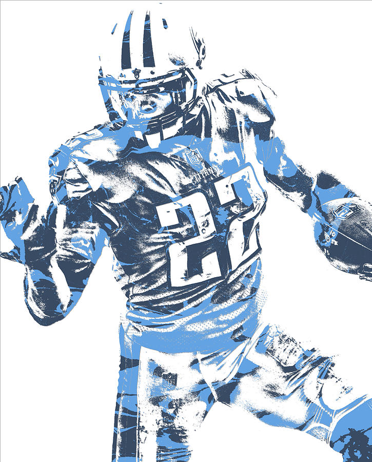 Derrick Henry Tennessee Titans Football Illustrated Art 