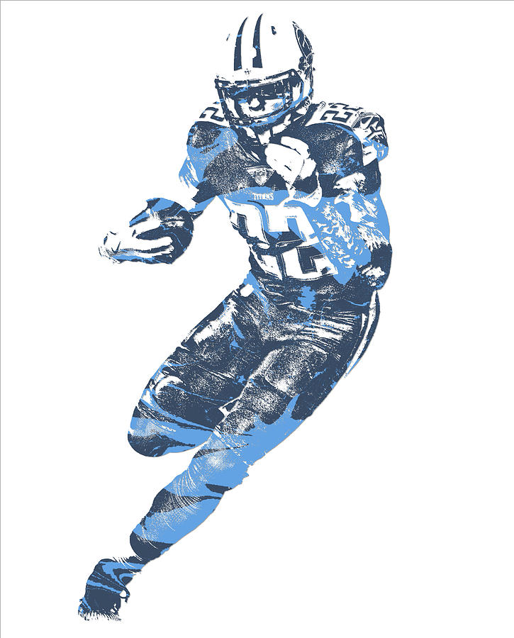 Derrick Henry TENNESSEE TITANS JERSEY NUMBER 22 OIL ART Mixed Media by Joe  Hamilton - Pixels