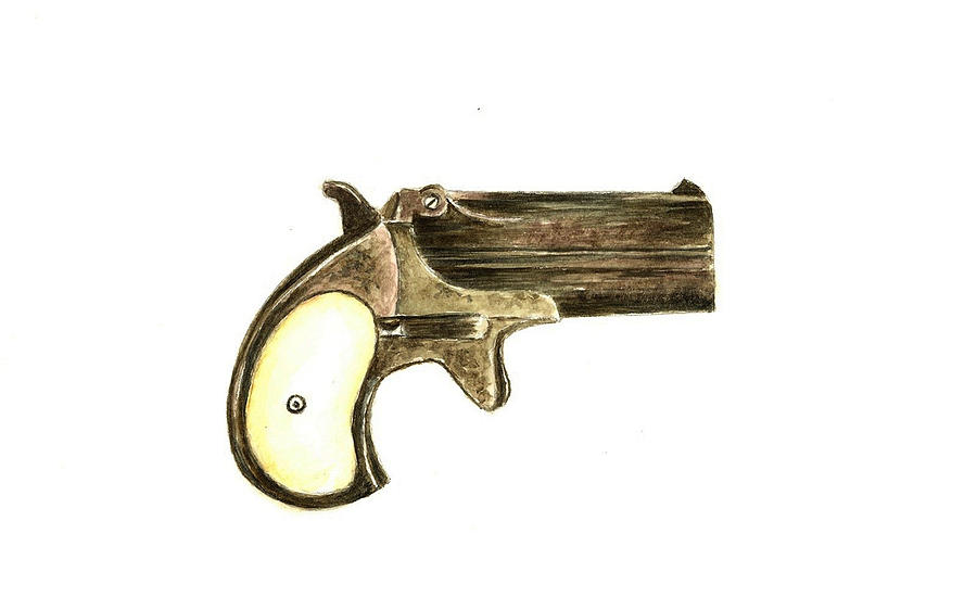 Gun Painting - Derringer by Michael Vigliotti