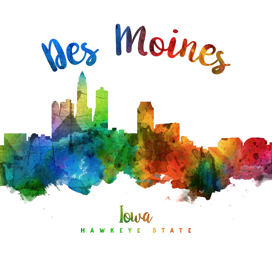 Des Moines Painting - Des Moines Iowa 25 by Aged Pixel