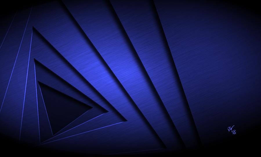 Abstract Triangular Vortex in blue Digital Art by John Wills
