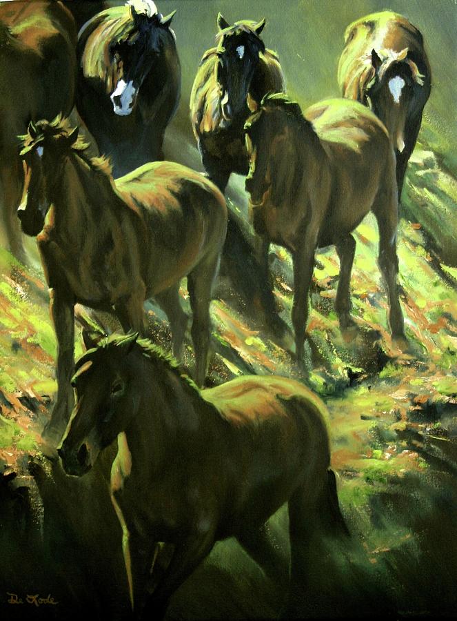 Horse Painting - Descent by Mia DeLode