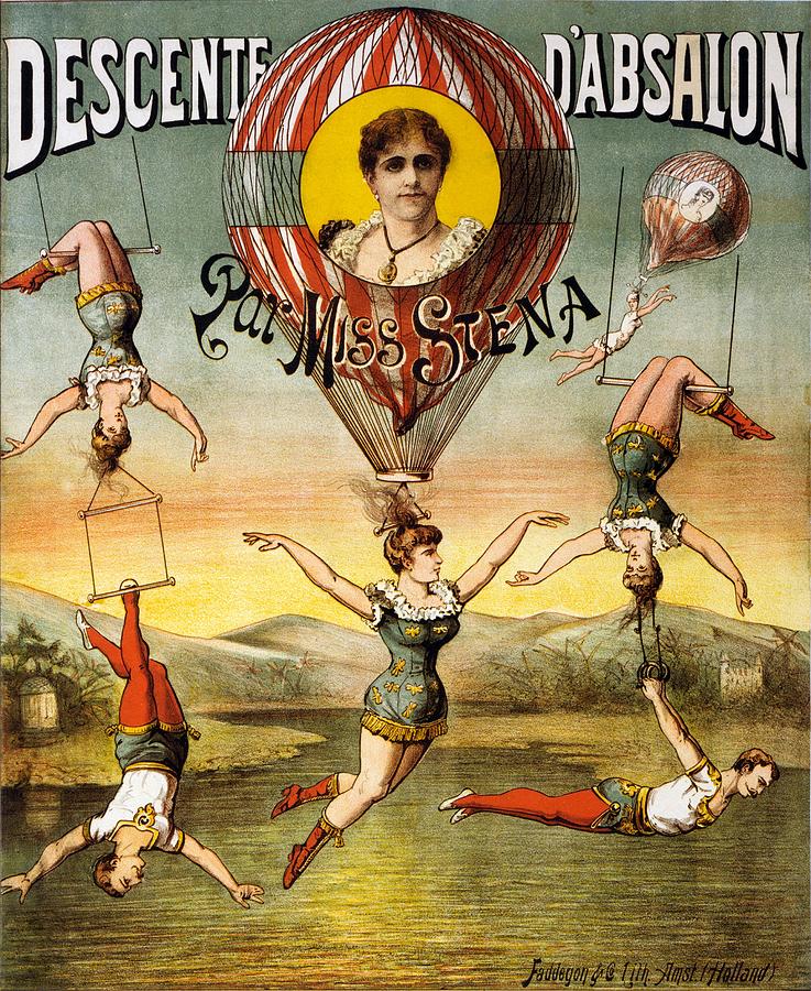 Mountain Mixed Media - Descente Dabsalon Par Miss Stena - Aerialists, Circus - Retro travel Poster - Vintage Poster by Studio Grafiikka