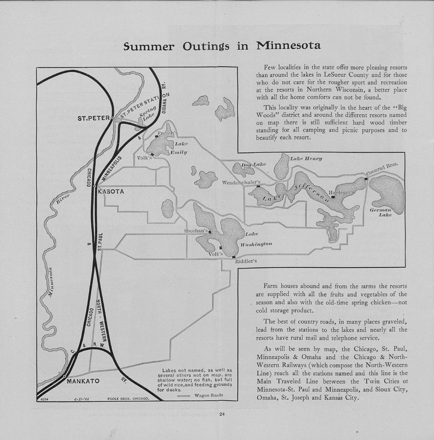 Description and Map of Summer Outings in Minnesota  Photograph by Chicago and North Western Historical Society