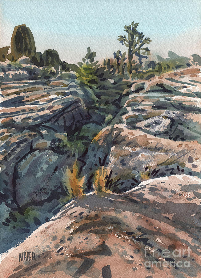 Desert Boulders Painting by Donald Maier