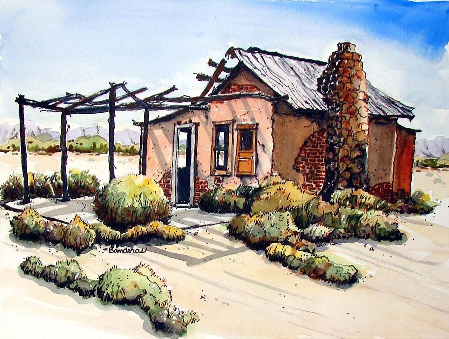 Desert Cabin Painting by Terry Banderas