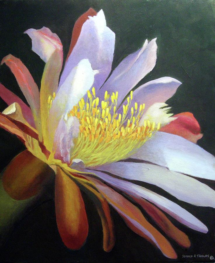 Desert Cactus Flower Painting by Jessica Anne Thomas