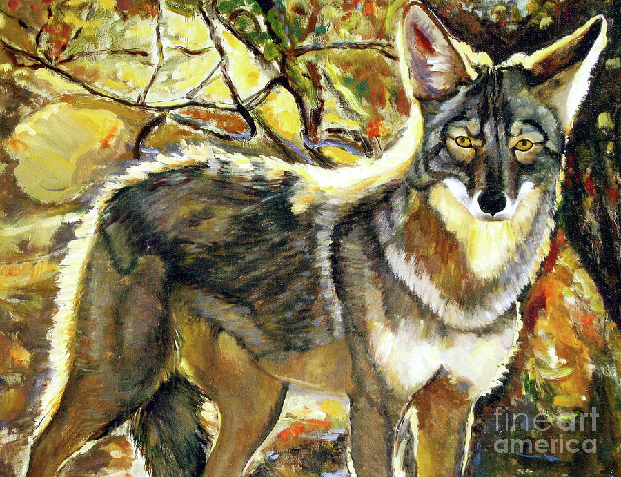 Coyote Painting - Desert Coyote by Ekaterina Stoyanova Coyote Painting - Desert Coyote by Ekaterina Stoyanova
