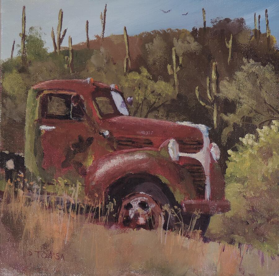 Fathers Day Painting - Desert Derelict   by Bill Tomsa