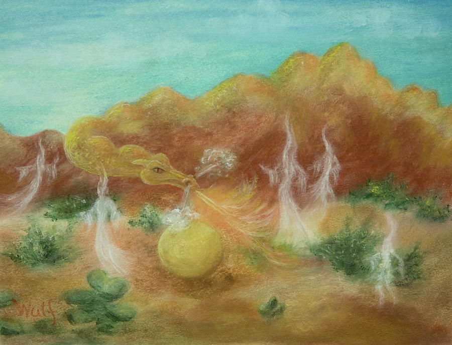 Desert Dragon Painting by Bernadette Wulf