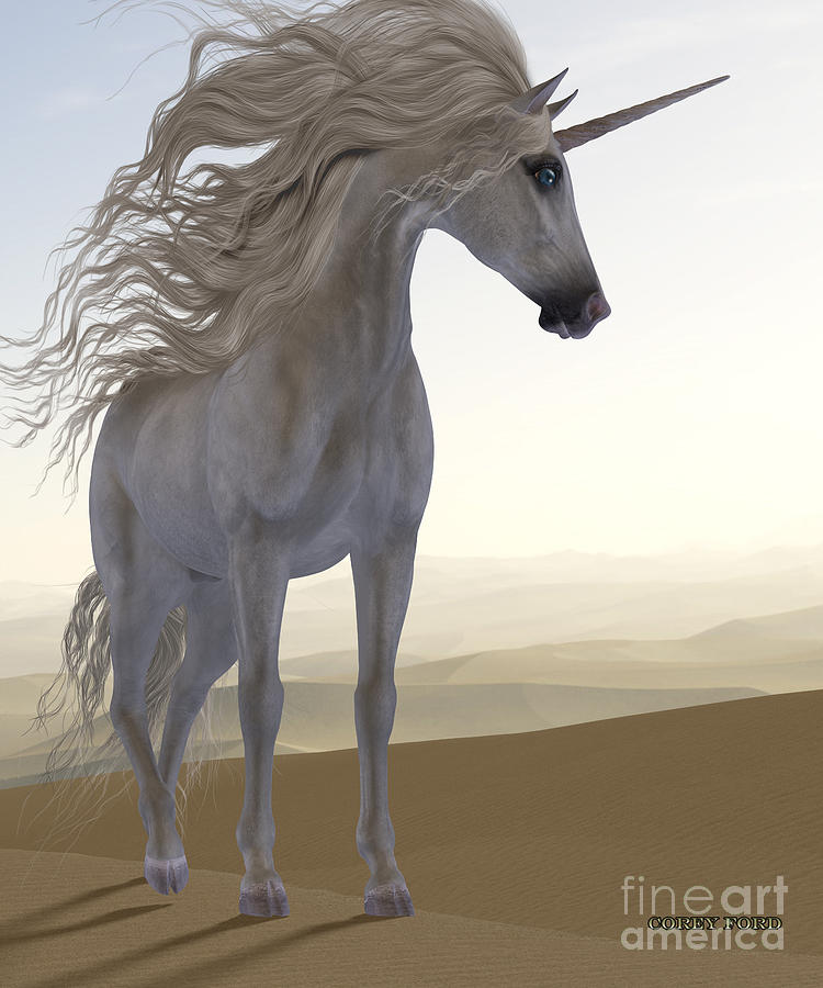 Desert Dune Unicorn Painting by Corey Ford