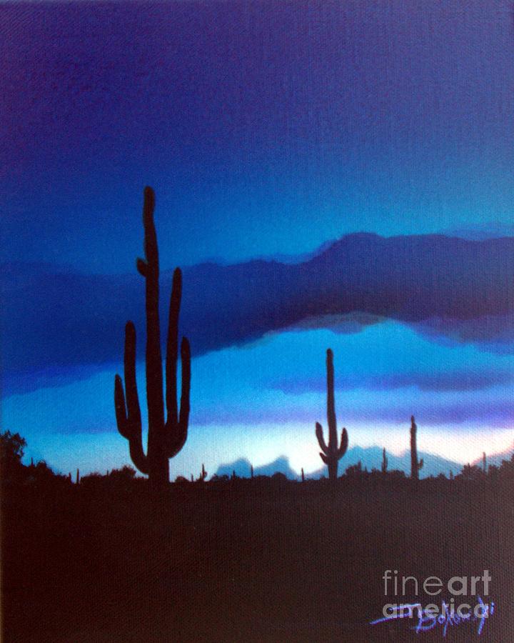 Landscape Painting - Desert Dusk by Jerry Bokowski