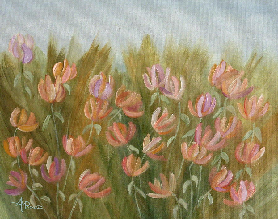 Desert Flowers Painting by Angeles M Pomata