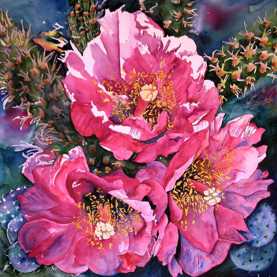 Flower Painting - Desert Full Bloom by Joy Skinner