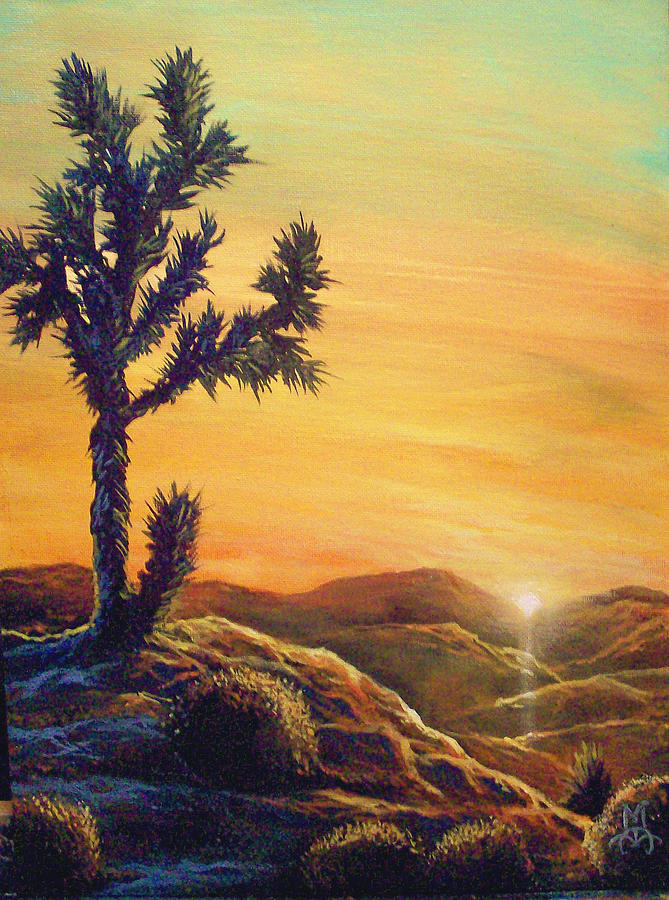 Sunset Painting - Desert Glow by Marco Aguilar