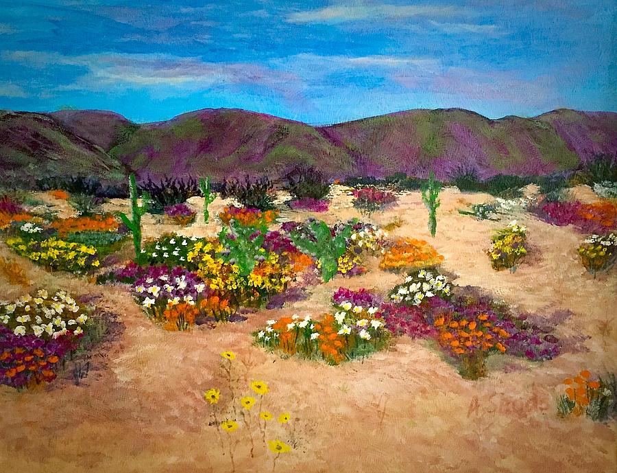 Desert in Arizona Painting by Anne Sands