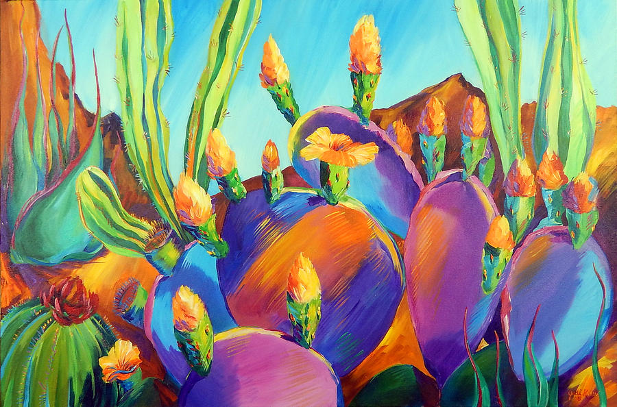 Desert in Bloom Painting by Judi Krew