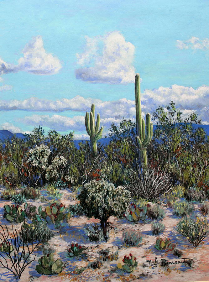 Desert Spring Landscape Painting by M Diane Bonaparte
