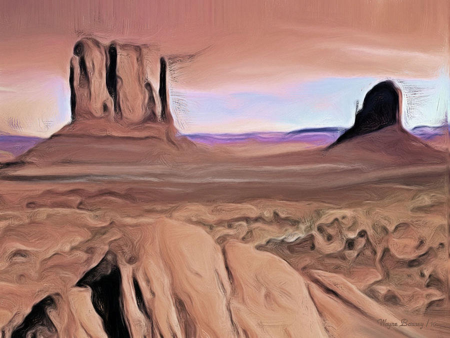 Desert Landscape Painting By Wayne Bonney