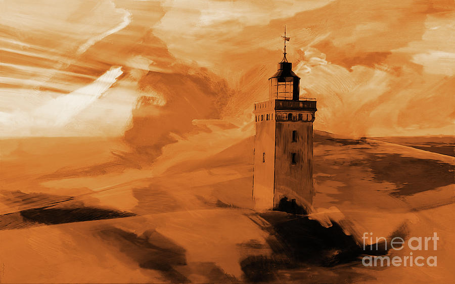 Desert Light Houese Painting by Gull G