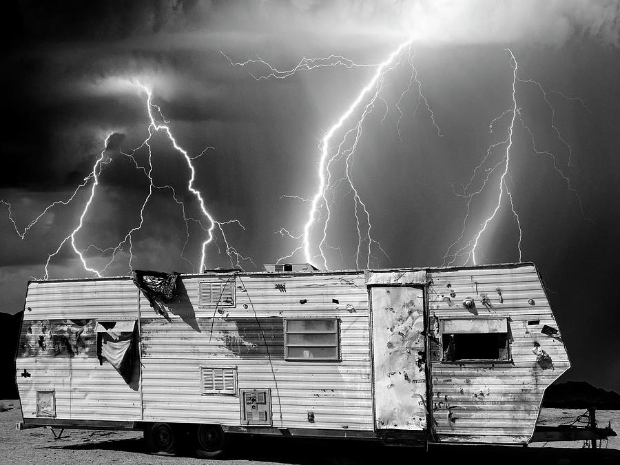 Black And White Photograph - Desert Meth Lab by Dominic Piperata