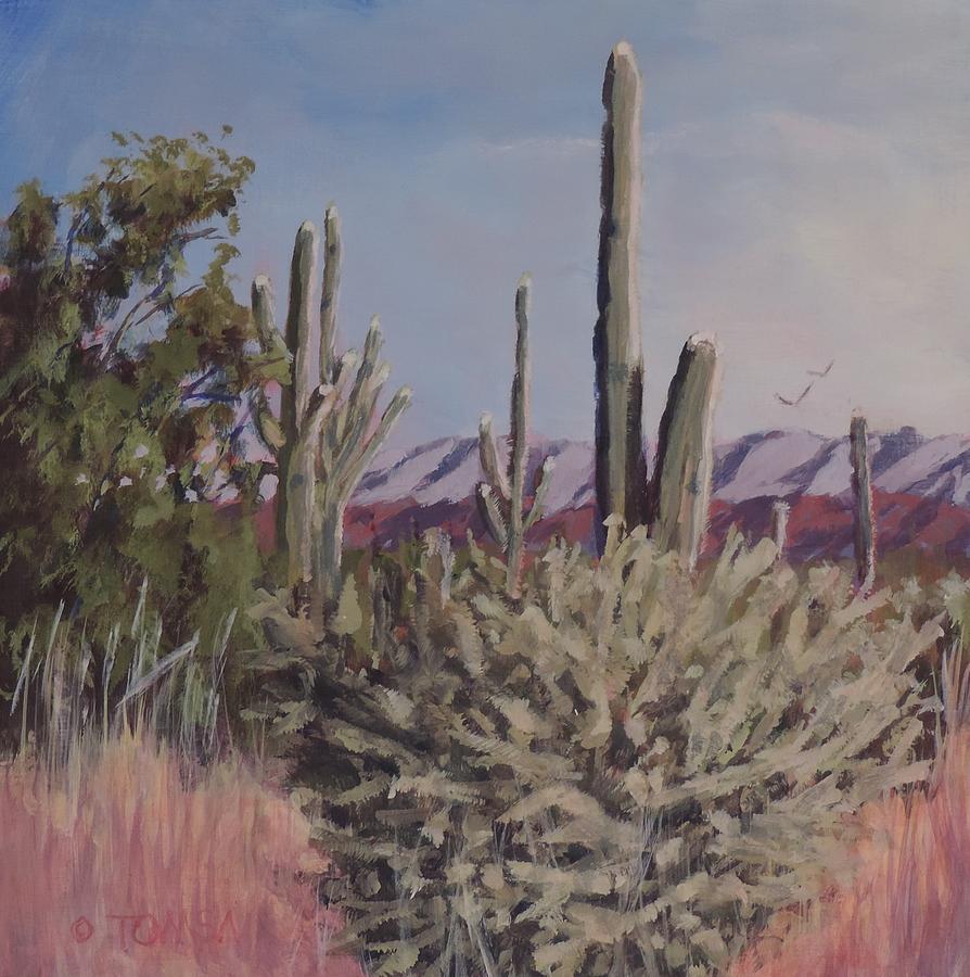 Desert Morning  Painting by Bill Tomsa
