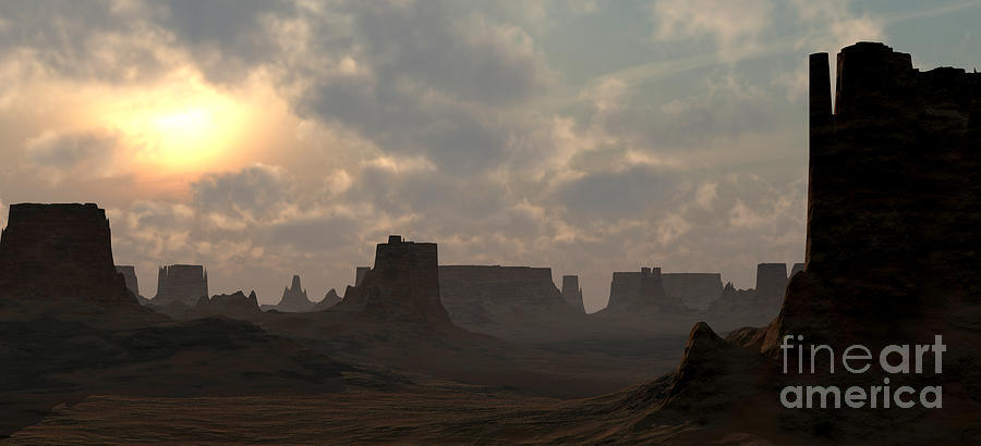 Mountain Digital Art - Desert Morning by Richard Rizzo