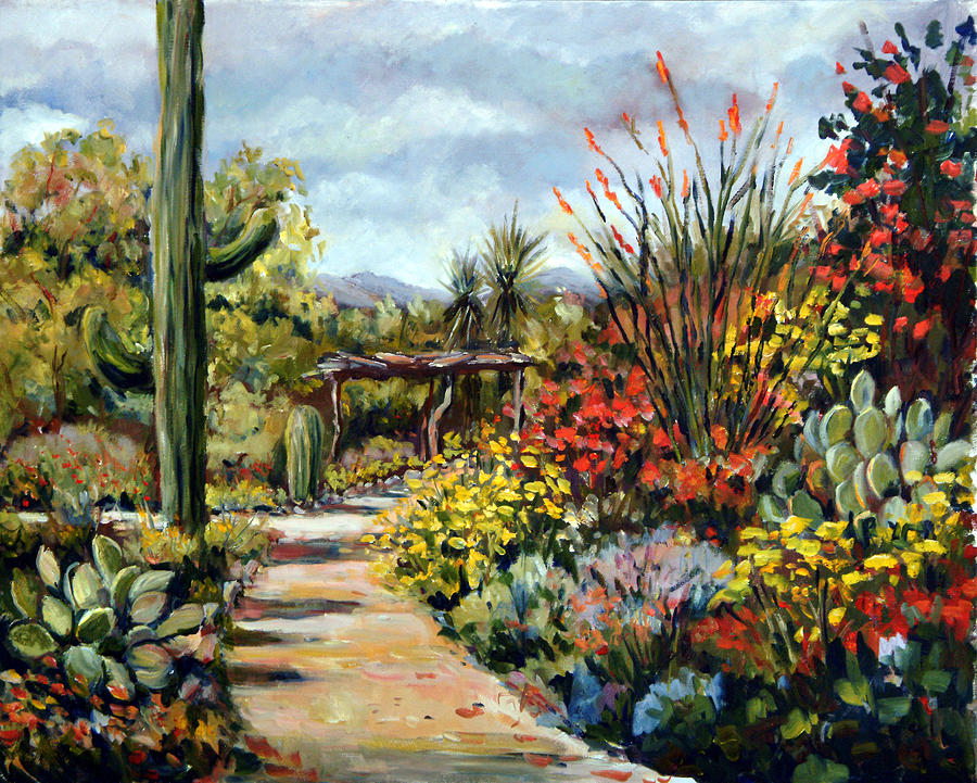 Desert Museum Garden Tucson Painting by Ingrid Dohm