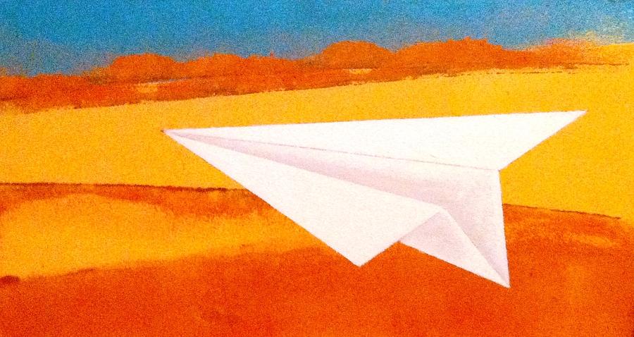 Airplane Painting - Desert Plane by Roxanne Green