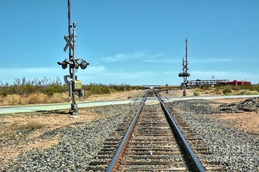 Desert Railway Crossing Photograph by Joe Lach