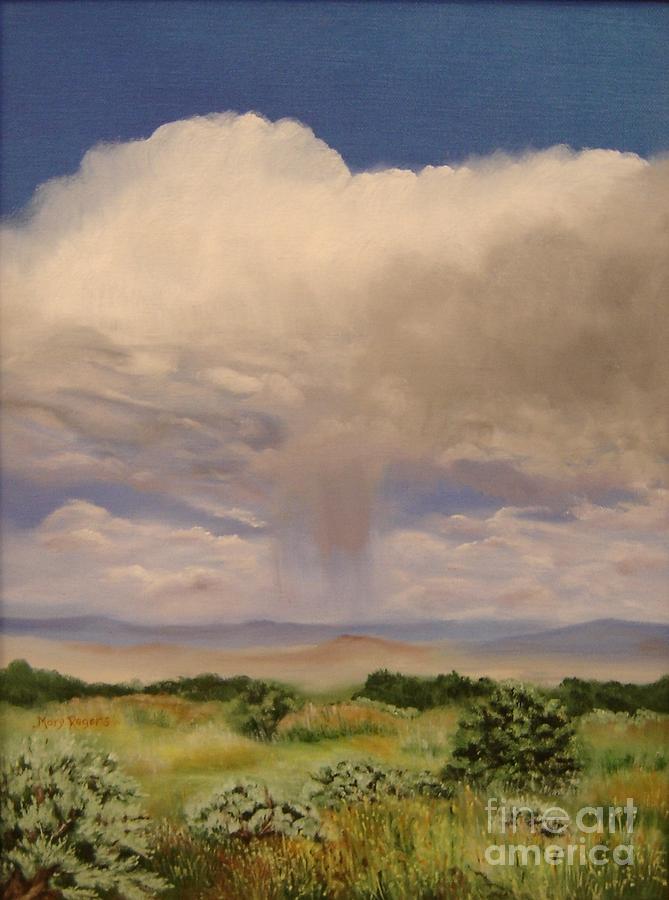 Desert Rain Painting by Mary Rogers
