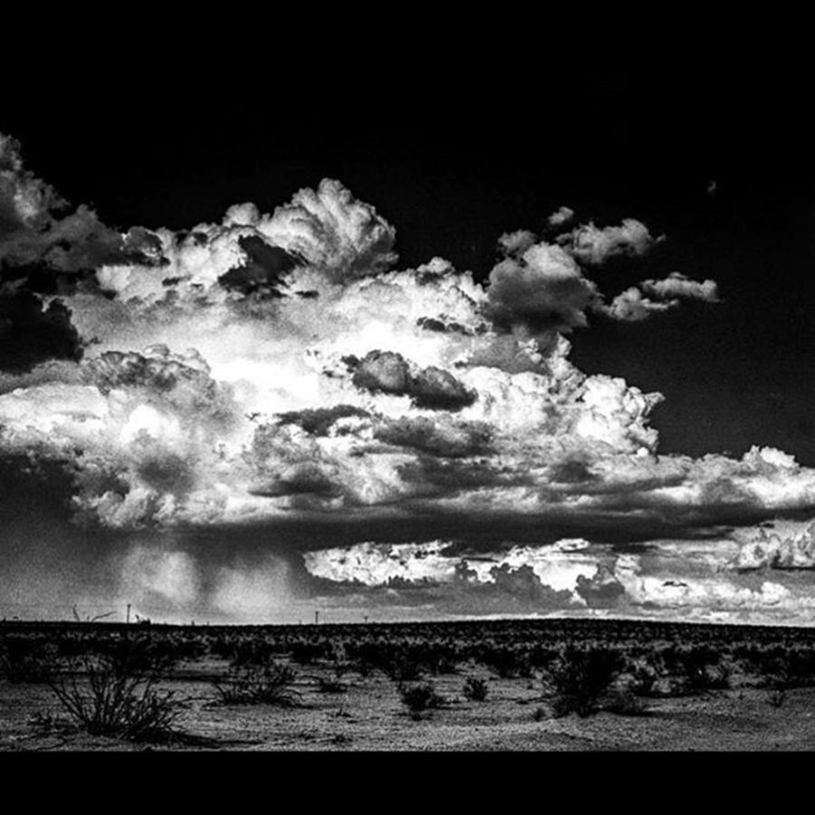 Blackandwhite Photograph - Desert Rainstorm In Southern by Alex Snay