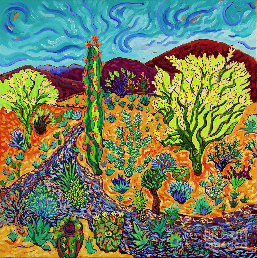 Desert River Bed  Painting by Cathy Carey