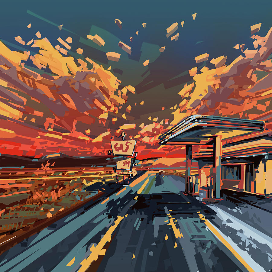 Desert Road Landscape 2 Digital Art by Bekim M