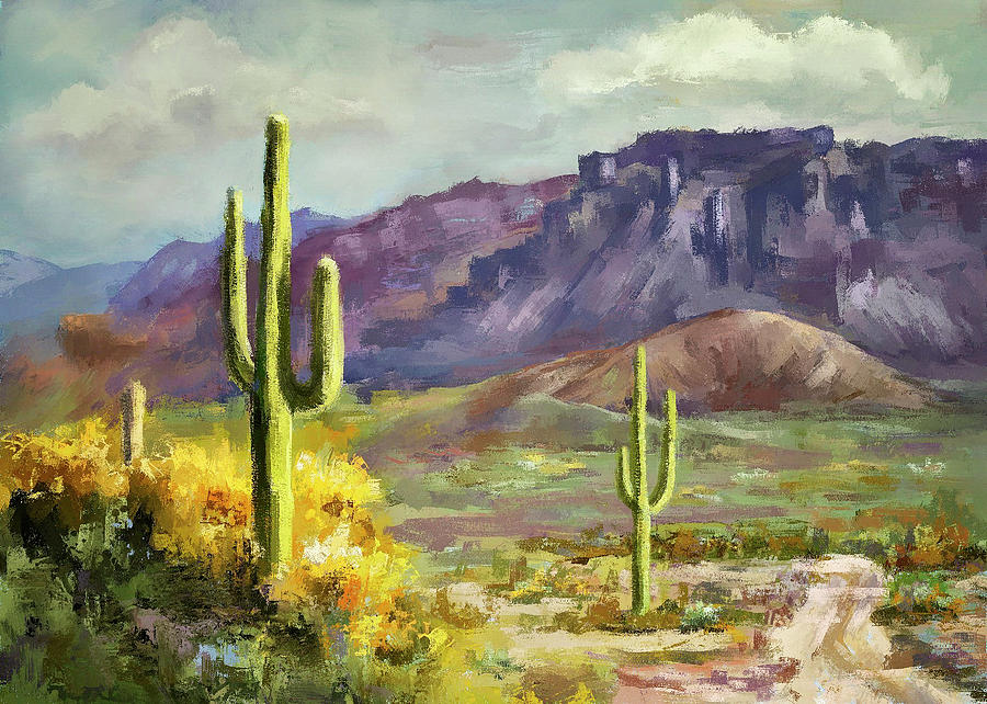 Desert Road Digital Art by Peggy Kahan
