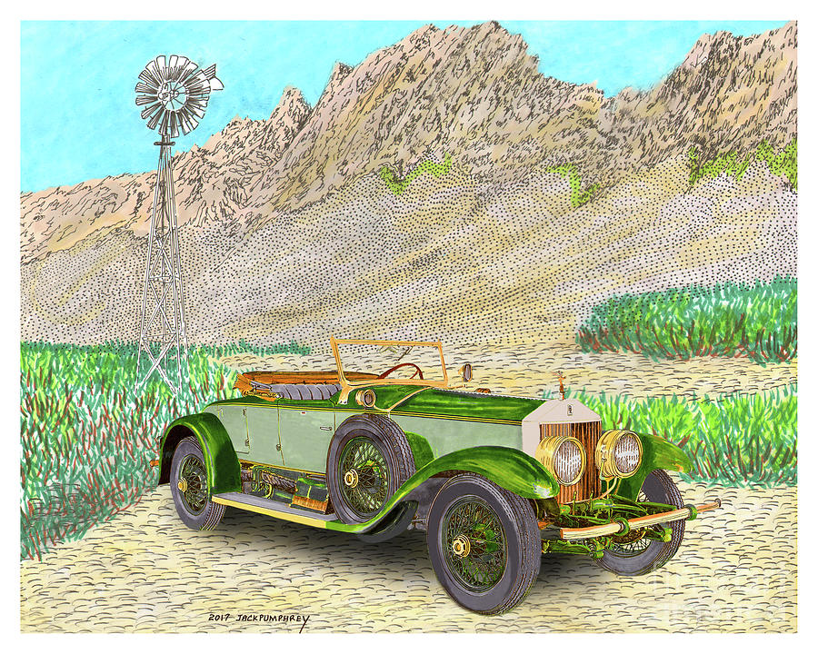 Desert Rolls 1928 Rolls Royce Phantom I Roadster Painting by Jack Pumphrey