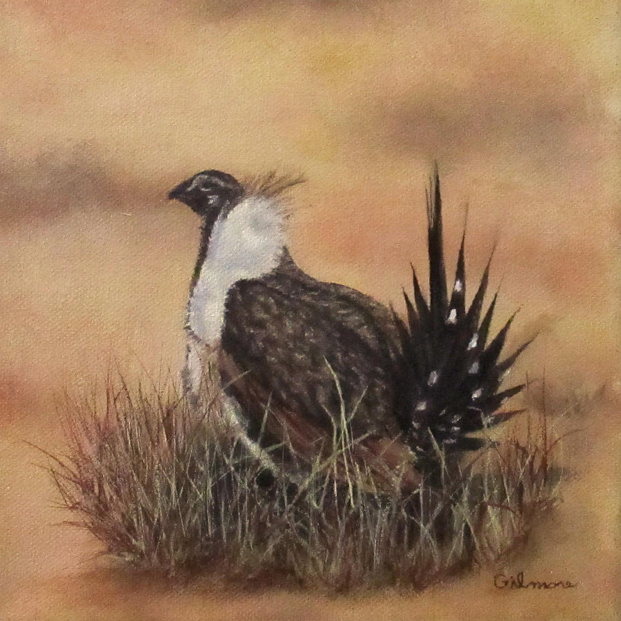Desert Sage Grouse Painting by Roseann Gilmore