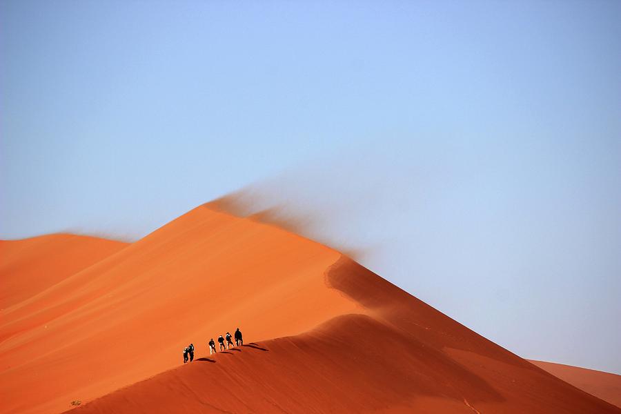 Desert Sand Dune Orange Blue Sky Photograph by Bill Hance - Fine