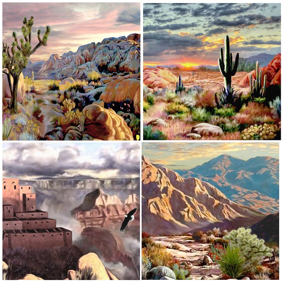 Desert Scape gallery Painting by Ron Chambers