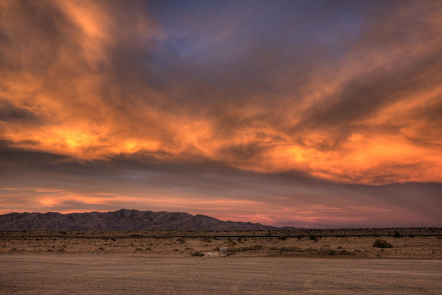 Desert Sky Burning Photograph by Peter Tellone
