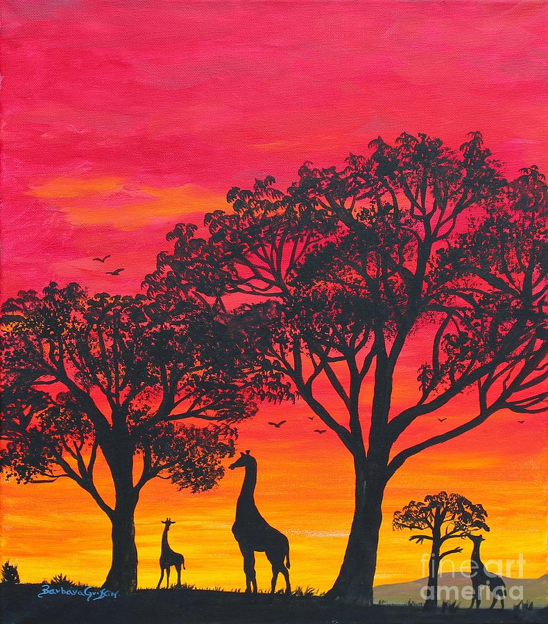 Desert Sunset 2 Painting by Barbara A Griffin