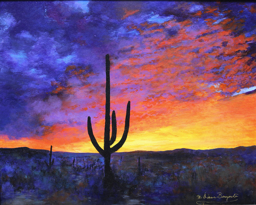 Desert Sunset 4 Painting by M Diane Bonaparte