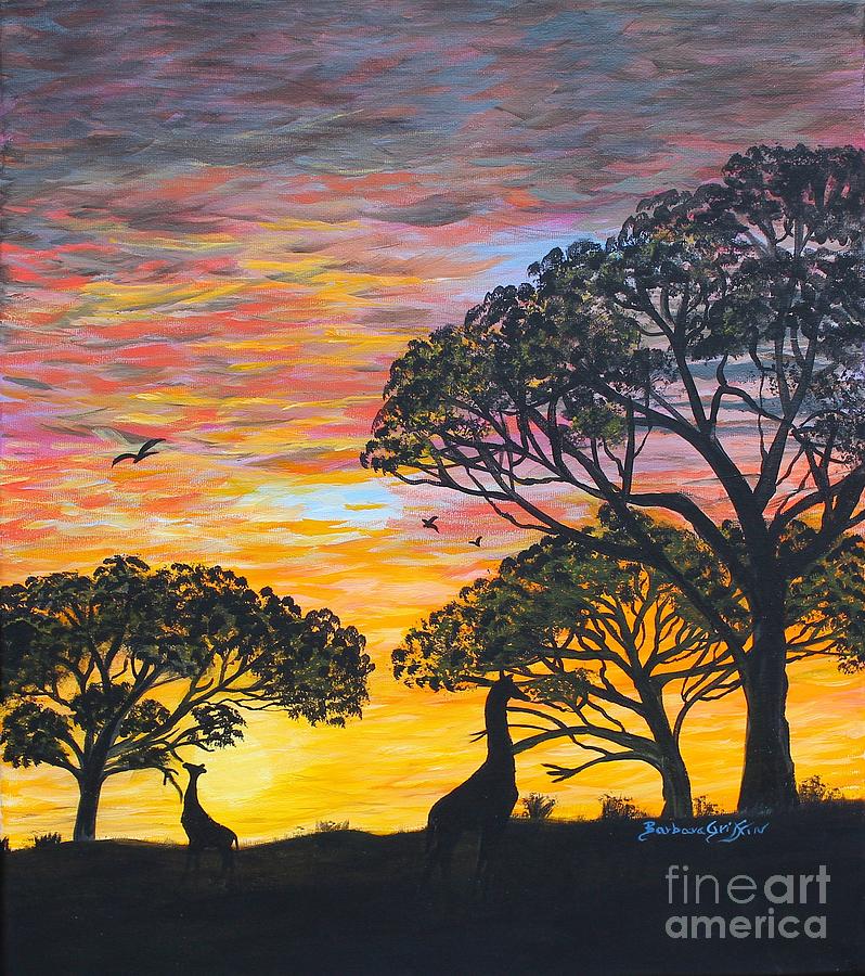 Desert Sunset  Painting by Barbara A Griffin