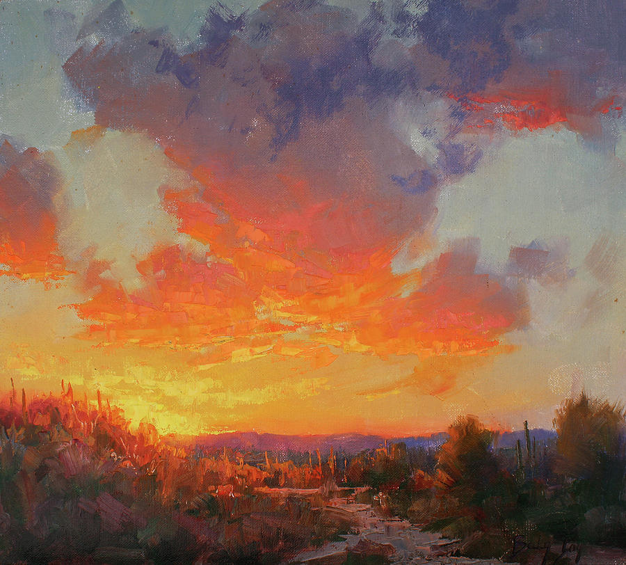 Desert Sunset Painting by Becky Joy