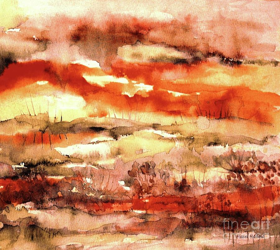 Desert Sunset Painting by Hazel Holland