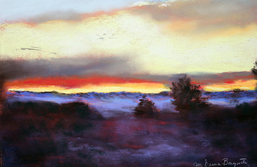 Desert Sunset I Painting by M Diane Bonaparte