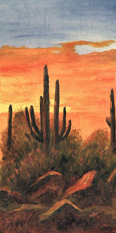 Desert Sunset I Painting by Merle Blair | Pixels