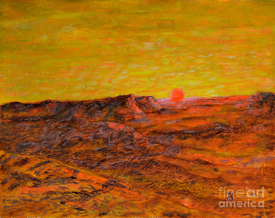 Desert Sunset Painting by Richard Wandell