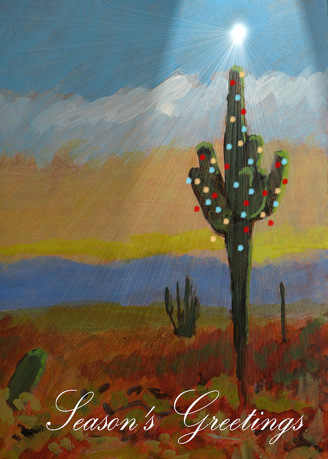 Desert Tree Card Painting by Robert Bissett