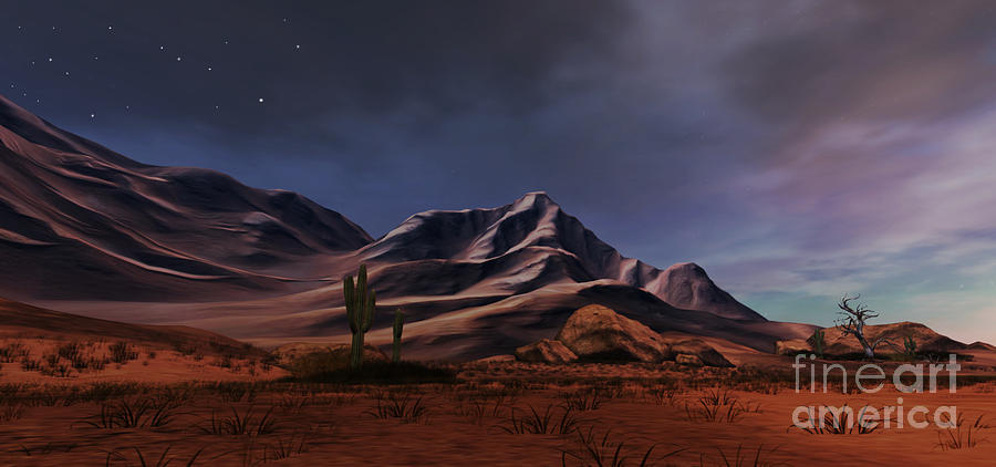 Mountain Digital Art - Desert Twilight by Carol Pietrantoni